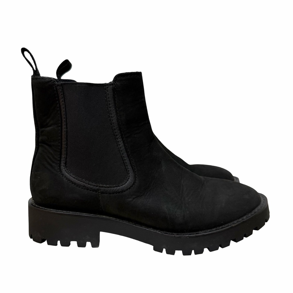 Thursday Boot Company Everyday Suede Chelsea Ankle Boots Womens 7 WIDE Black EUC